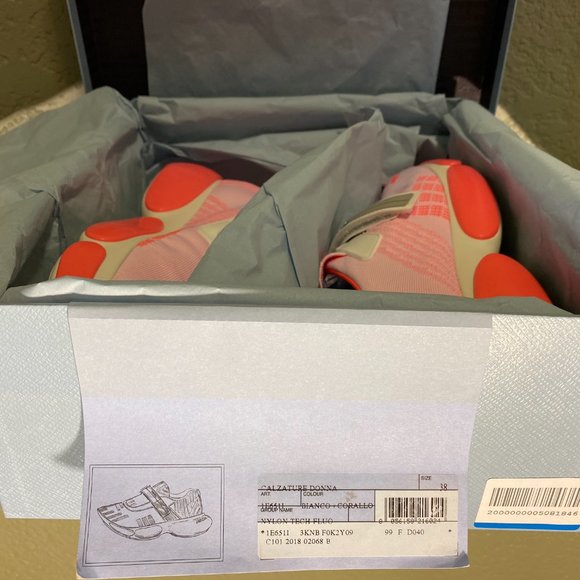 Prada Women's Trainers NIB (coral) size 38 - Picture 6 of 8